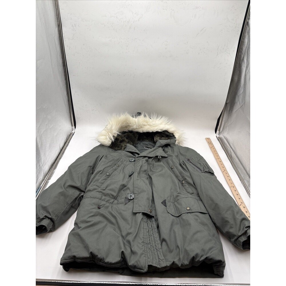 VTG 1950 Parka Extreme Cold Weather Type NB-3 Sz Small Synthetic Fur Hood (READ)